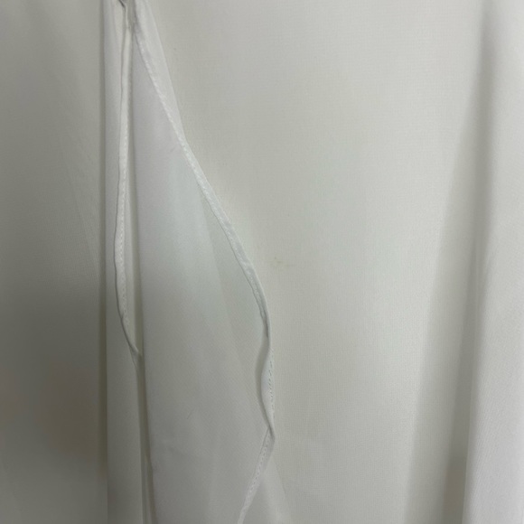 OSCAR DE LA RENTA white sheer coverup teddy wrap top M - Picture 7 of 8